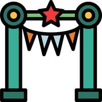 A colorful arch with a star on top vector