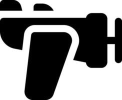 A black and white icon of a gun vector