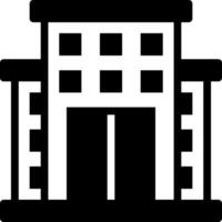 A black and white building icon vector
