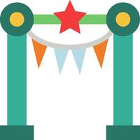 A green arch with a star on top vector