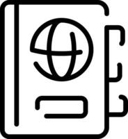 A black and white image of a book with a globe on it vector