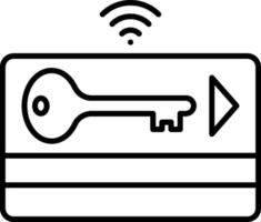 A key and a wifi symbol on a credit card vector