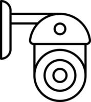 A black and white drawing of a security camera vector
