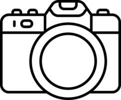 Camera icon outline on white background vector