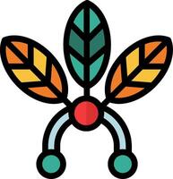 A colorful logo with leaves and a red dot vector