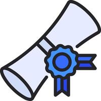 A graduation diploma with a blue ribbon vector
