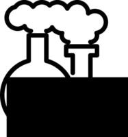 A black and white image of a laboratory with steam coming out of the top vector