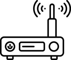 A black and white image of a wireless router vector