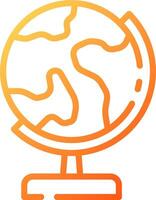 An orange globe on a stand with a white background vector