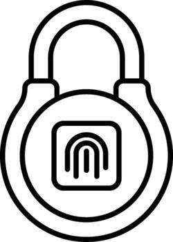 A black and white image of a lock with a key vector