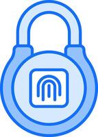 A blue lock with an image of a padlock vector