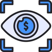 A dollar sign in the eye of a camera vector