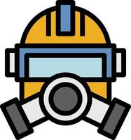 A cartoon helmet with a gas mask on it vector