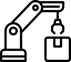 A robot holding a box and a forklift vector