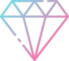 A diamond icon with a pink and blue color scheme vector