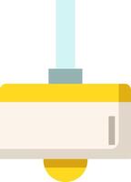 A yellow and white object with a blue light vector
