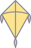 A kite with a yellow and pink design vector