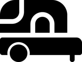 A black and white image of a camper trailer vector