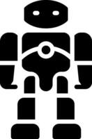 A robot icon with a black background vector