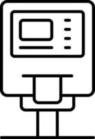 A black and white drawing of a computer vector
