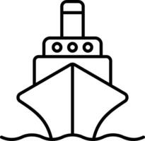 A line drawing of a ship in the ocean vector