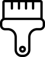 A black and white icon of a paintbrush vector