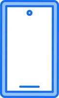 A blue and white tablet with a blank screen vector
