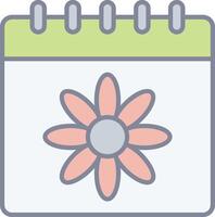 A calendar with a flower on it vector