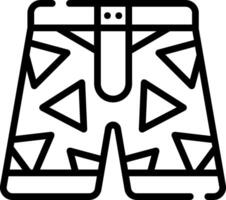 A black and white drawing of a pair of shorts vector