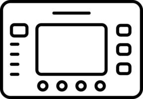 A black and white image of a computer monitor vector