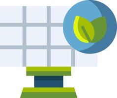 A green leaf is on top of a computer screen vector