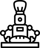 A robot is sitting on a table with a knife vector