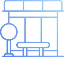 A blue line icon of a store front vector