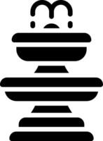 A black and white icon of a fountain vector