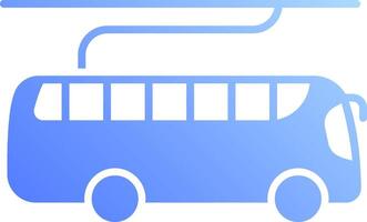 A blue bus with a large window and a large roof vector