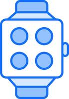A watch with four circles on it vector