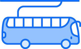A blue bus with a solar panel on top vector