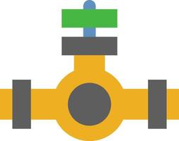 A yellow and green valve with a green handle vector