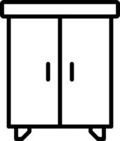 A cabinet with two doors on a white background vector