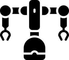A robot with a wrench on its head vector