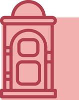 A red icon of a small building vector