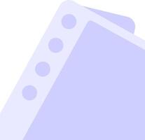 A purple folder with four holes on it vector