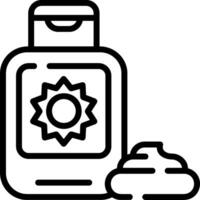 A bottle of sunscreen and a container of sunscreen vector