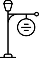 A street light with a sign on it vector