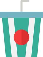 A cup with a straw and a red dot vector