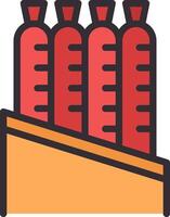 A line drawing of a row of bottles vector