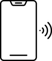 A smartphone with a wireless signal icon vector