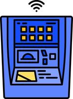 An atm machine with a wifi icon vector