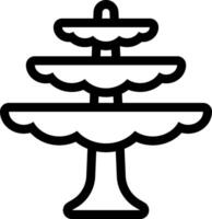 A black and white illustration of a three tier cake stand vector