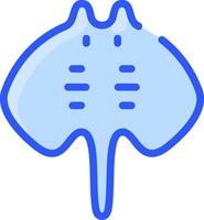 A blue stingray icon on a white background vector